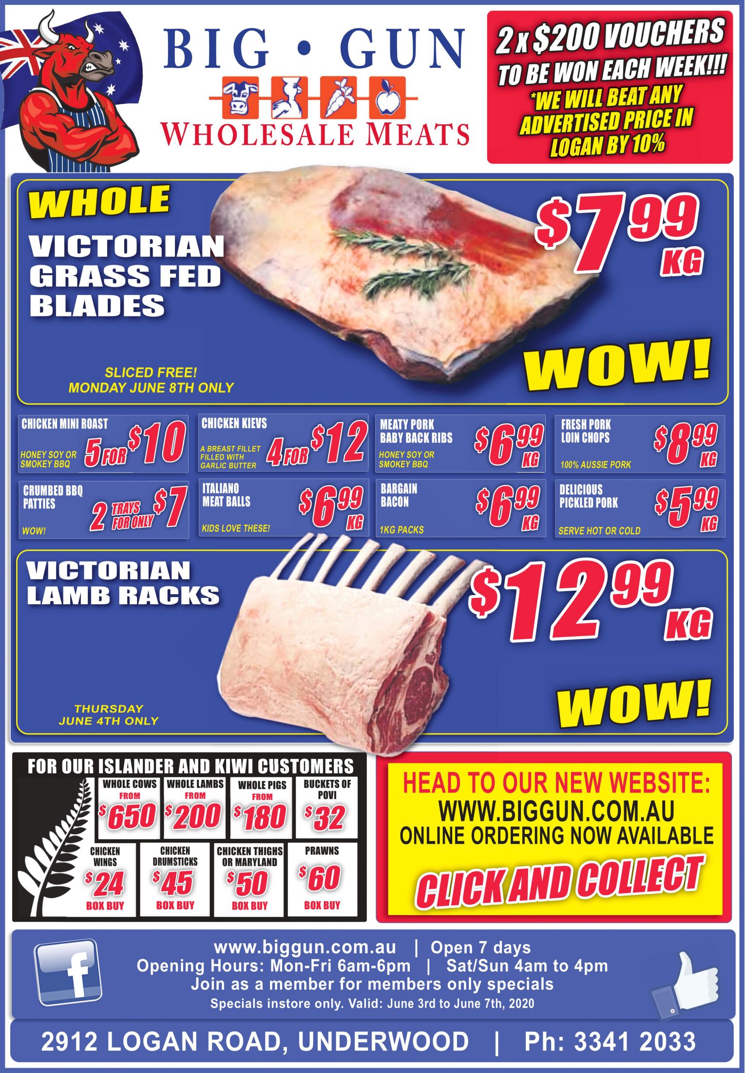 Available instore only 3rd June 7th June Big Gun Wholesale Meats