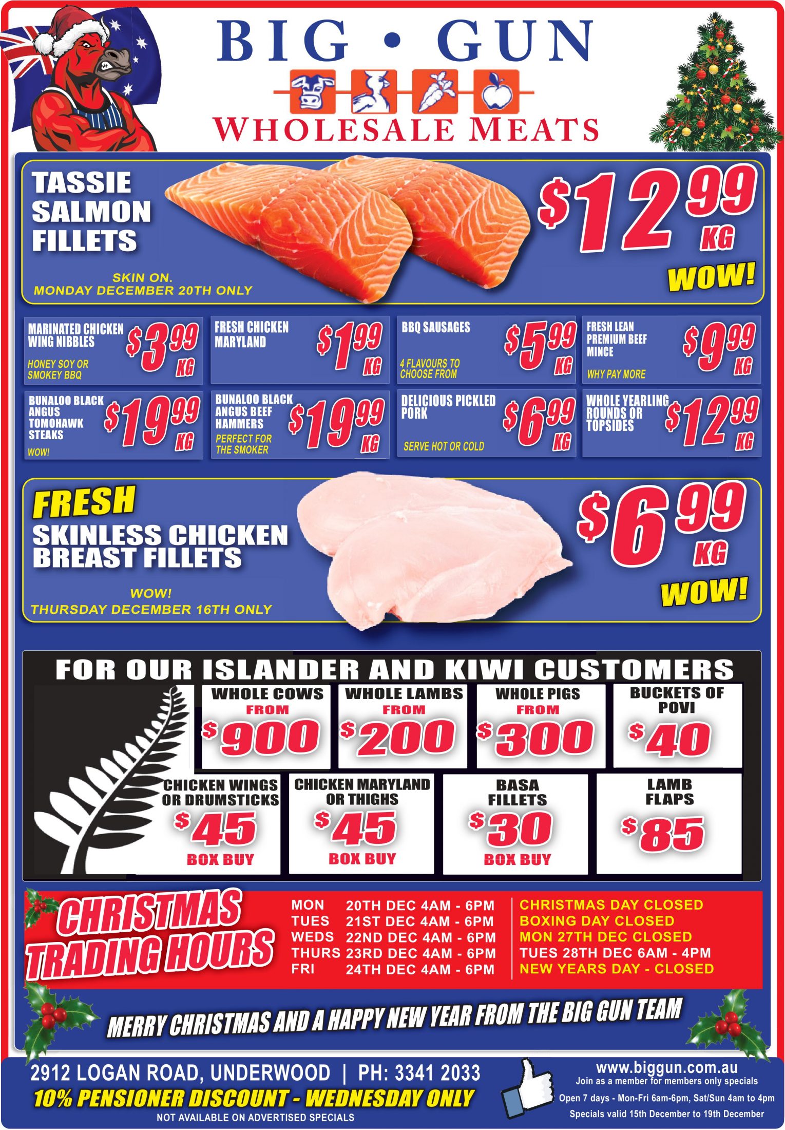 Available instore only 15th Dec 19th Dec 2021 Big Gun Wholesale Meats